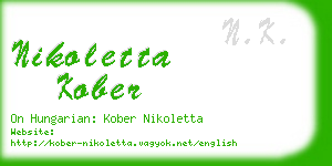 nikoletta kober business card